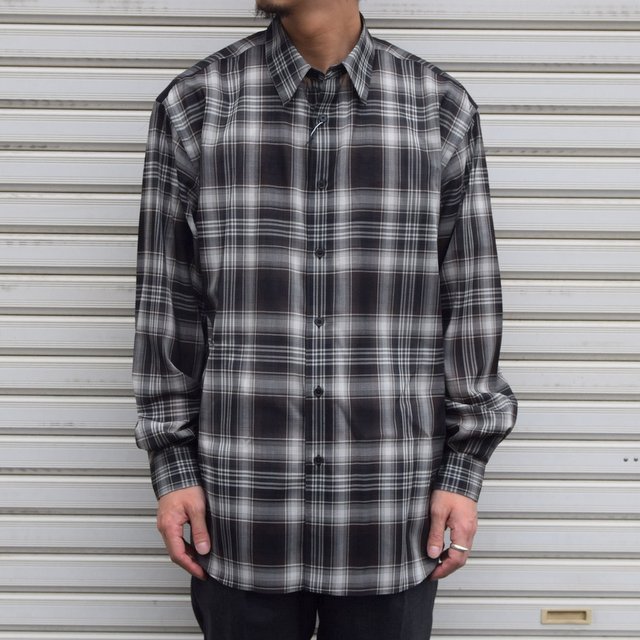 AURALEE(オーラリー)/WOOL RECYCRED POLYESTER CLOTH SHIRT -BLACK CHECK- #A21AS01EM(1)