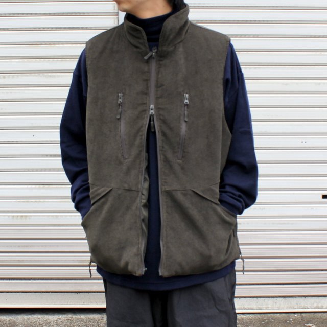 is-ness(イズネス)/ ×Abu Garcia M909 CORDUROY PADDING VEST -OLIVE- #21AAB-0004(1)
