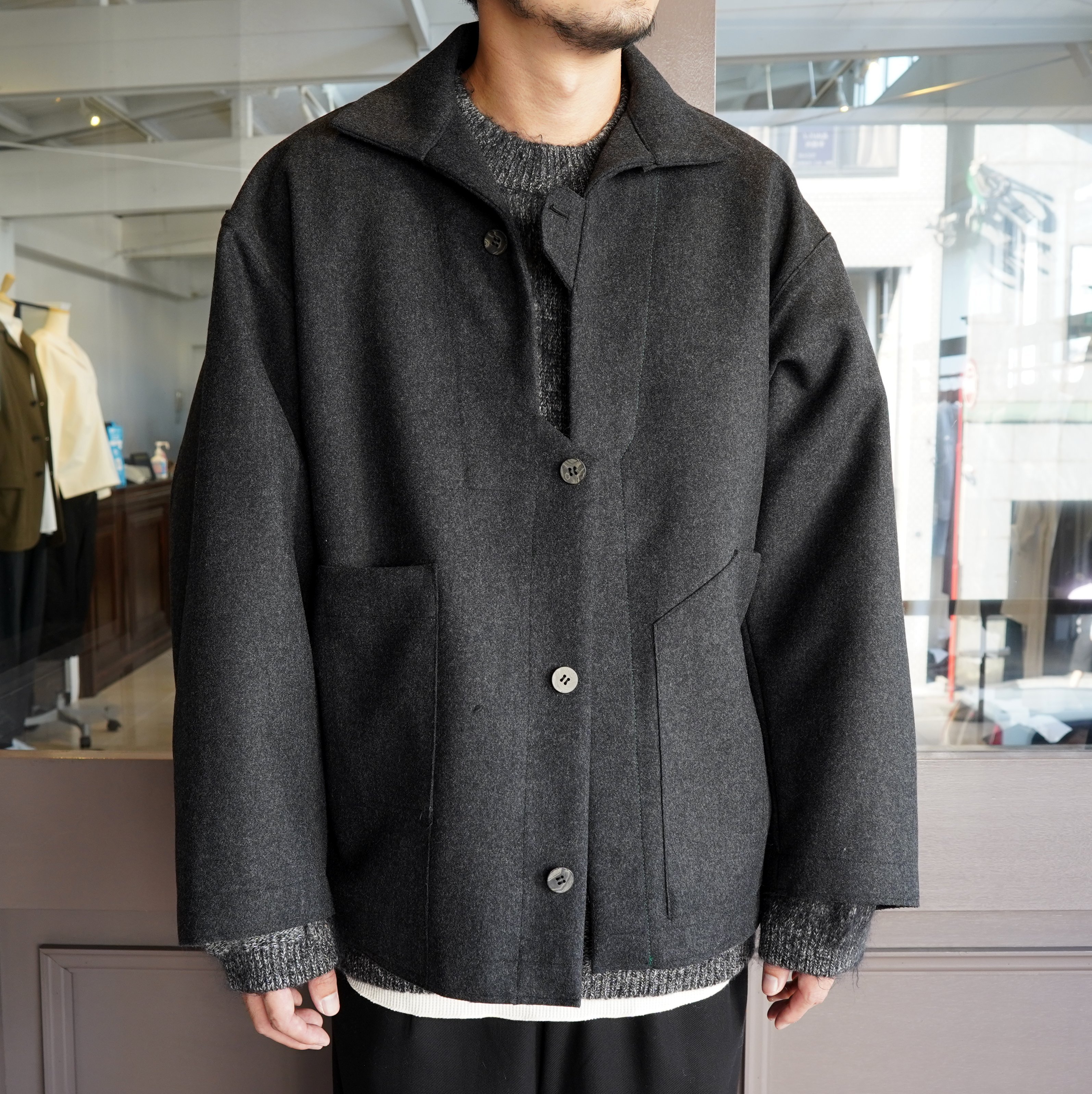 amachi.(アマチ)/Meeting Jacket FO -Dark Gray- #AY9-8(1)