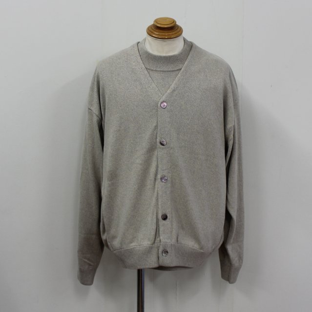crepuscule(クレプスキュール)/COTTON SILK CARDIGAN -BEIGE&GRAY- #2103-006(1)