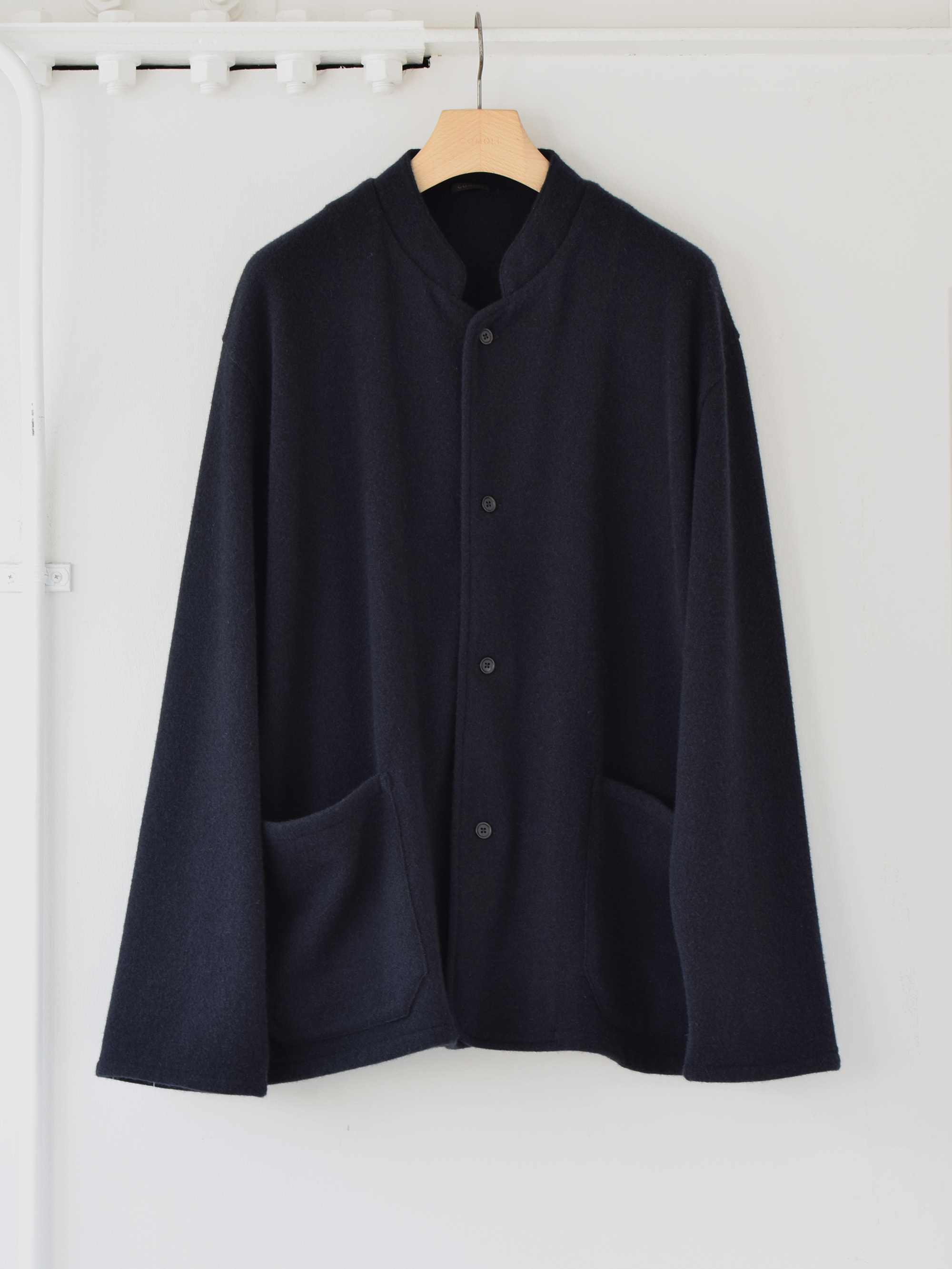 COMOLI (コモリ)/ スタンドカラーニットジャケット -NAVY- #U03-01008(1)