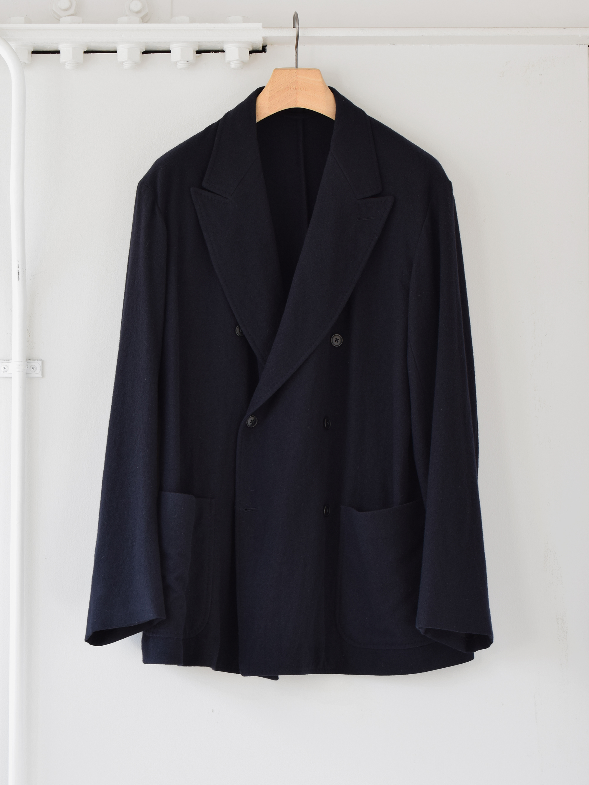 COMOLI (コモリ)/ 強縮ウールダブルジャケット -NAVY- #U03-01005 (1)