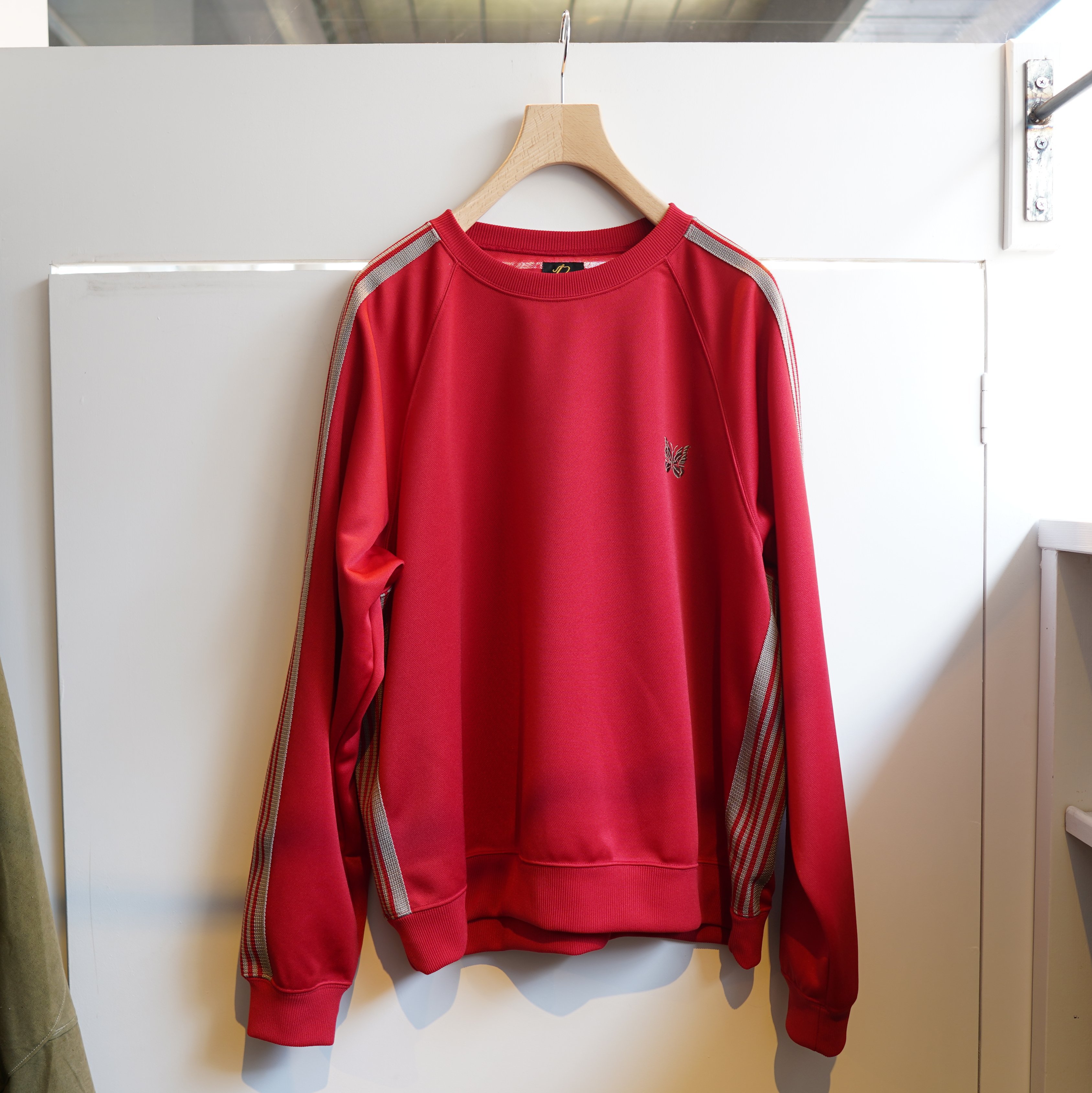 NEEDLES(ニードルス)/TRACK CREW NECK SHIRT POLY SMOOTH -RED- KP219(1)