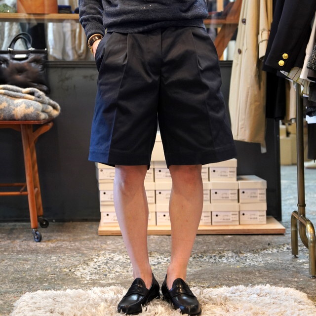 【25SS】HERILL(ヘリル)/ Suvincotton Chinoshorts -Navy,Khaki- #25-030-HL-8060-10(1)