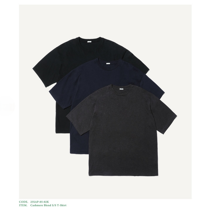 【25ss】 A.PRESSE(ア プレッセ)/ Cashmere Blend S/S T-shirt -3color- #25SAP-05-02K(1)