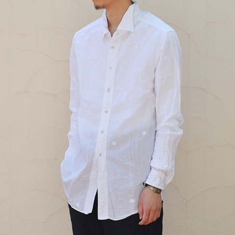 【40% off sale】CASEY CASEY(ケーシーケーシー) CAL DOT SHIRT -WHITE- (2)