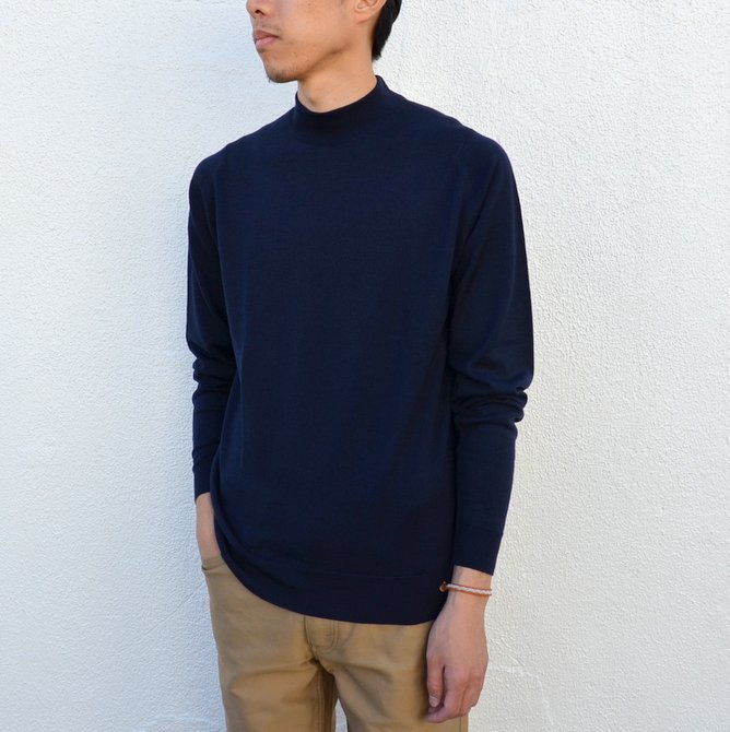 JOHN SMEDLEY(ジョン・スメドレー)/ HARCOURT PULLOVER MOCK TURTLE LS -MIDNIGHT- #harcourt(2)