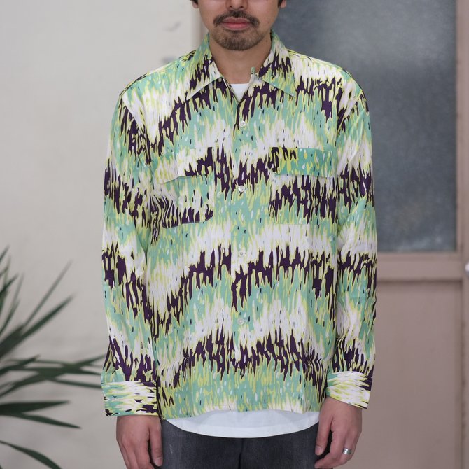 【30% off sale】【2017 SS】7 × 7 / seven by seven ( セブン バイ セブン ) PSYCHEDELIC SHIRT L/S - GREEN - #SS2017-7x7PDL(2)