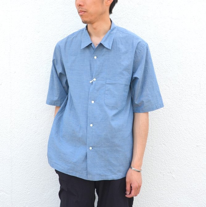【17 SS】MARKAWARE(マーカウェア)/ OPEN COLLAR SHIRTS S/S -INDIGO- #A17B-03SH01B11(2)