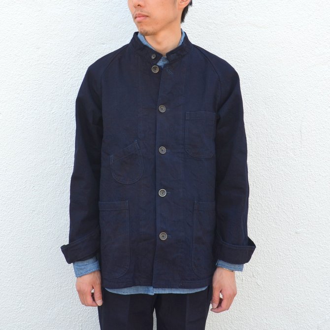 chimala(チマラ)/10OZ INDIGO X BLACK WEFT DENIM RAILROAD JACKET(UNISEX) -INDIGO- CS23-JT19(2)