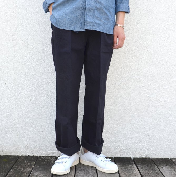 chimala(チマラ)/10OZ INDIGO X BLACK WEFT DENIM RAILROAD PANTS(UNISEX) -INDIGO- #(2)
