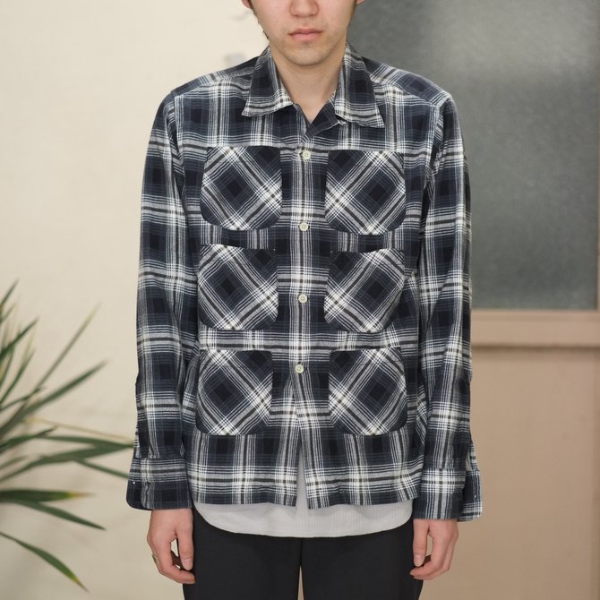 【2017 SS】South2 West8(サウスツーウエストエイト) Flannel 6 Pockets Classic Shirt -WHITE/BLACK- #VD791(2)