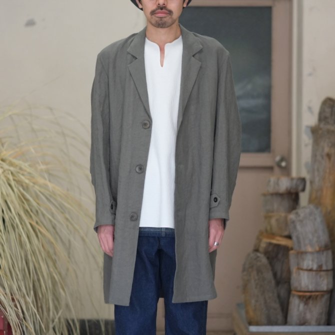 【30% off SALE】【2018 SS】FRANK LEDER(フランク リーダー) BELGIAN LINEN COAT -GRAY- #0211029(2)
