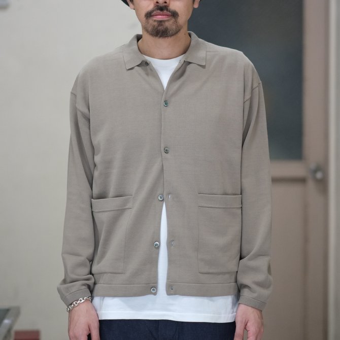 【2018 SS】crepuscule(クレプスキュール) Knit Shirt -Gray Beige- #1801-005(2)