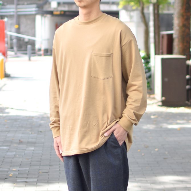 【2018 AW】 Graphpaper (グラフペーパー) L/S Pocket Sweat Tee -BEIGE- #GM183-70078(2)
