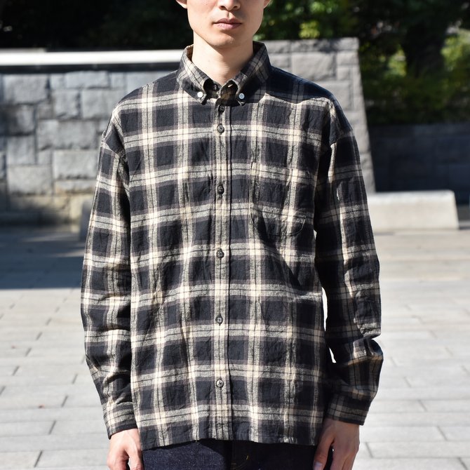 nisica(ニシカ)/ ルーズフィットボタンダウンシャツ L/SーBROWN CHECK- #NIS-837(2)