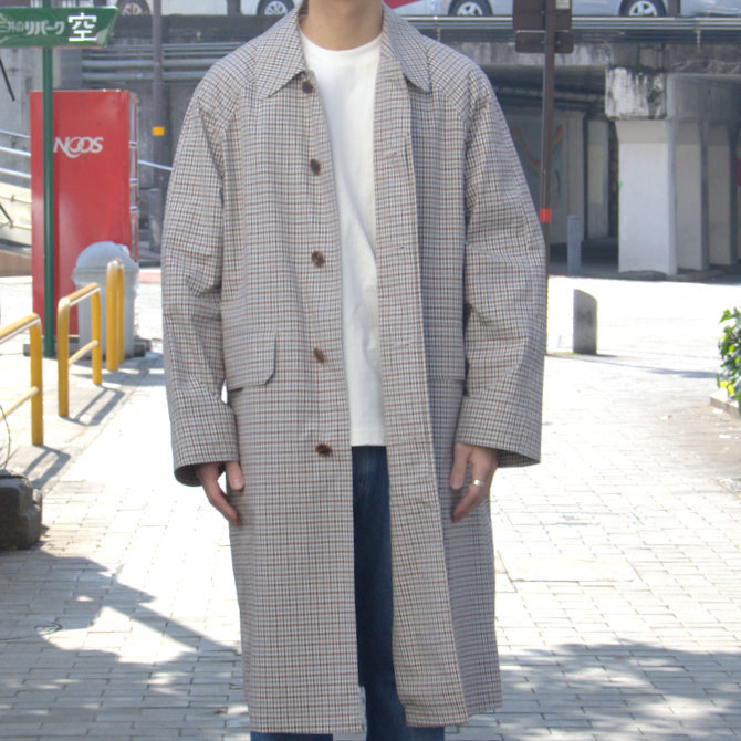 y19 SSz AURALEE(I[[)/ FINX WEATHER CLOTH CHECK COAT-IVORY CHECK #A9SC01WC(2)