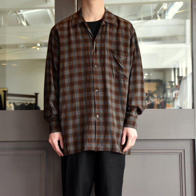 19SS comoli タータンチェックシャツ2長袖美品