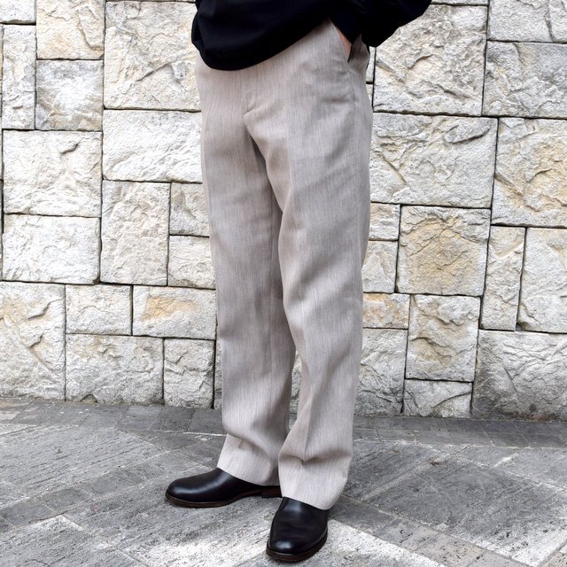 【2020 SS】AURALEE(オーラリー)/ COTTON WOOL DOUBLE CLOTH SLACKS -TOP GRAY- #A20SP02WF(2)