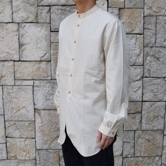 【2020 SS】FRANK LEDER(フランクリーダー) / VINTAGE BEDSHEET SHIRT STAND COLLAR -NATURAL- #0916032-80(2)