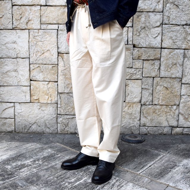 【2020 SS】FRANK LEDER(フランクリーダー) /VINTAGE BEDSHEET DRAW STRING TROUSERS -NATURAL- #0913037-80(2)