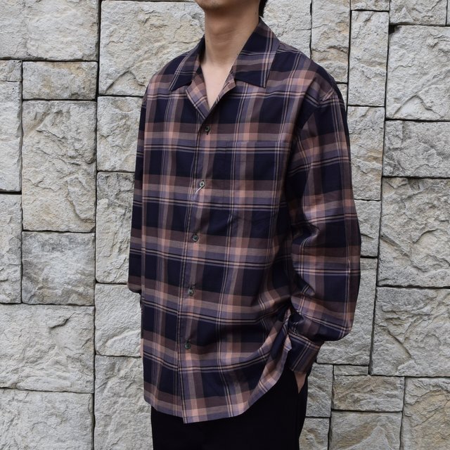 【2020 SS】blurhms(ブラームス) / Open Collar Shirt L/S -DARK MADRAS- #BHS-20SS017CP(2)