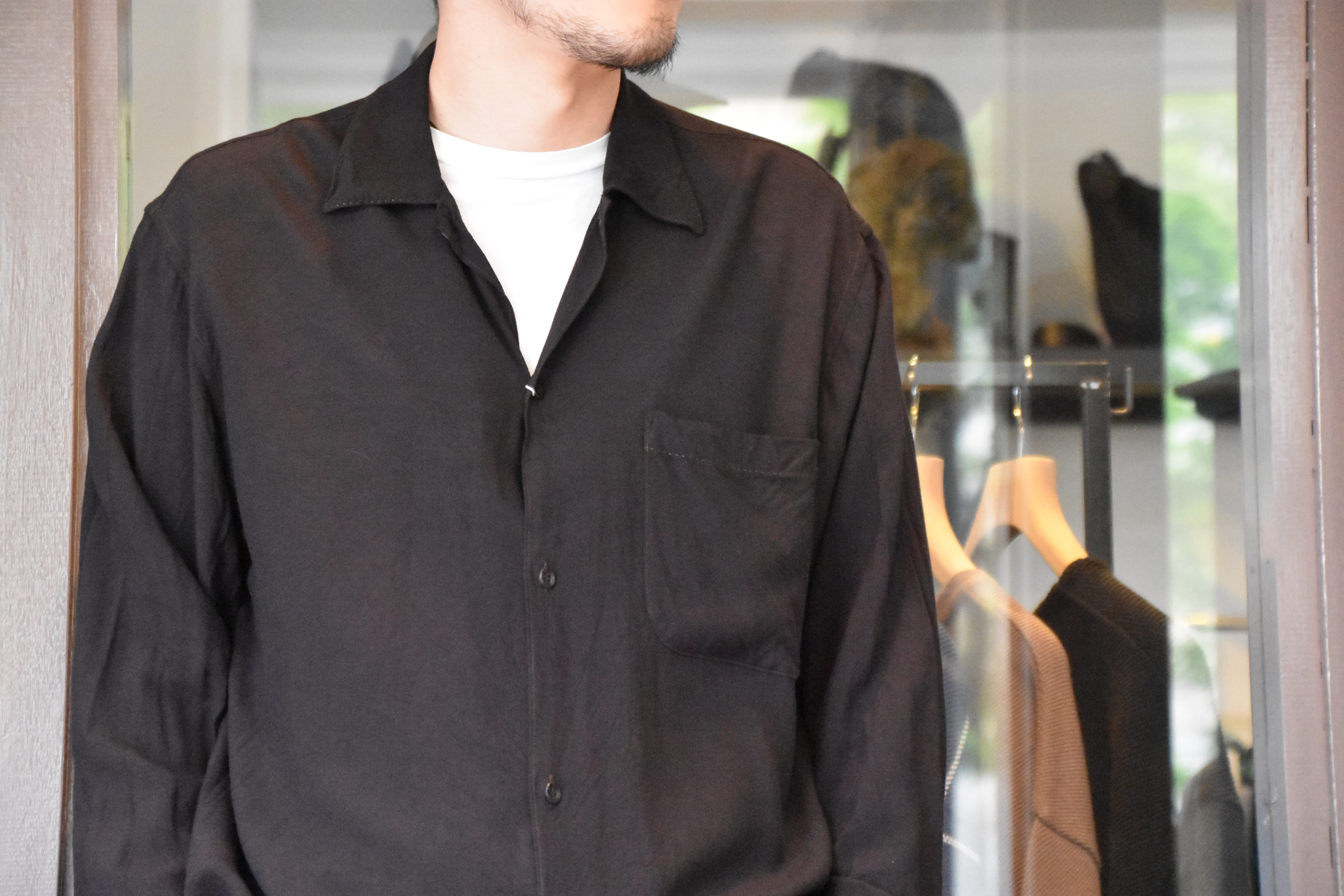 【2020 SS】COMOLI (コモリ) レーヨンオープンカラーシャツ#R01-02006(2)