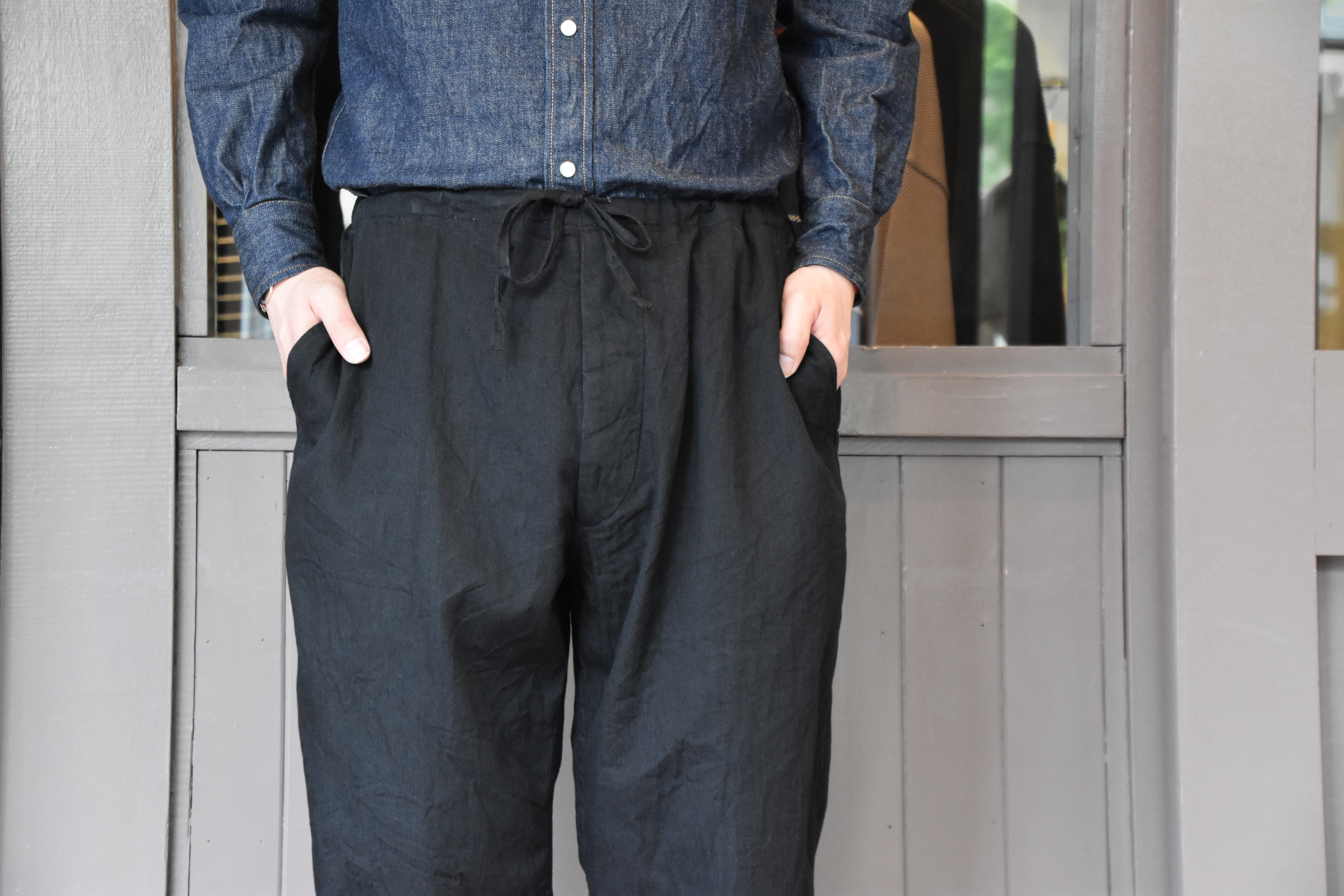 【2020 SS】COMOLI (コモリ) ダンガリードローストリングパンツ#R01-03005(2)