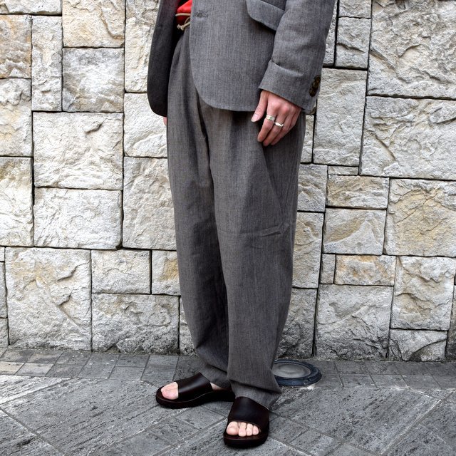 【2020 SS】FRANK LEDER(フランクリーダー)/ LIGHT GREY COTTON DRAWSTRING TROUSERS -GREY- #0913050-95(2)