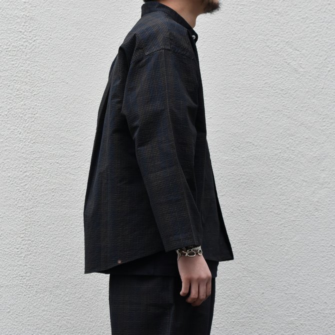 【2020 SS】 Cristaseya(クリスタセヤ)/ STRIPED SEERSUCKER PAJAMA SHIRT -Black/Brown striped#02DA-S-ST(2)