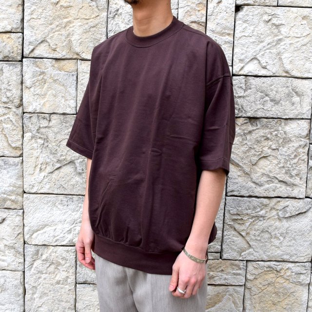 【2020 SS】AURALEE(オーラリー)/ SUPER HIGH GAUGE SWEAT BIG TEE -D.BROWN- #A20SP02NU(2)