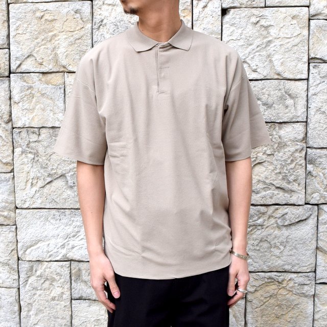 【2020 SS】AURALEE(オーラリー)/ HARD TWIST AMUNZEN DOUBLE CLOTH POLO -BEIGE- #A20SP02KN(2)