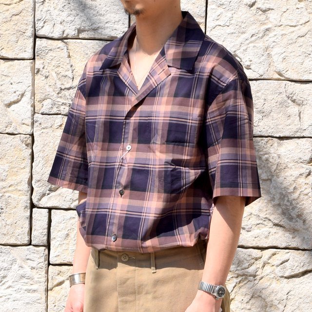 【2020】blurhms(ブラームス) / OPEN COLLAR SHIRT S/S -DARK MADRAS- #BHS-20SS018CP(2)