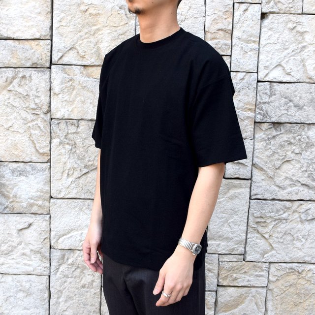 【2020】AURALEE(オーラリー)/ HARD TWIST AMUNZEN DOUBLE CLOTH TEE -BLACK- #A20ST01KN(2)
