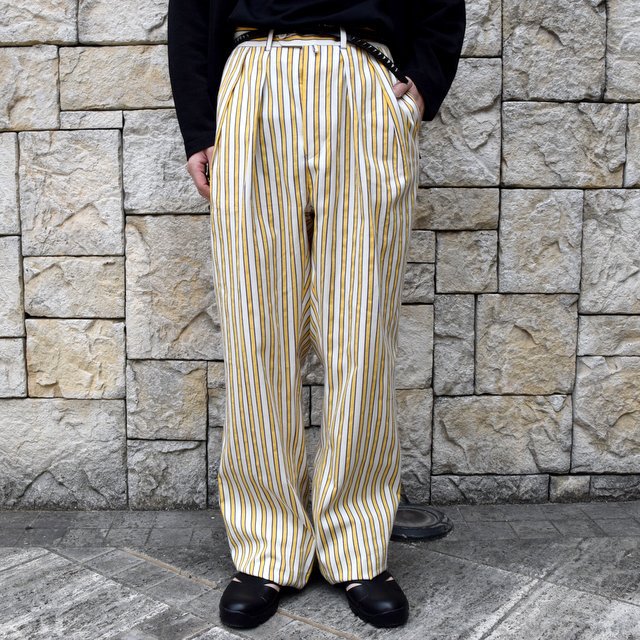 【2020 SS】NEAT(ニート)/ LAL STRIPE WIDE PANTS -PURPLE×YELLOW- #20-01LSW(2)