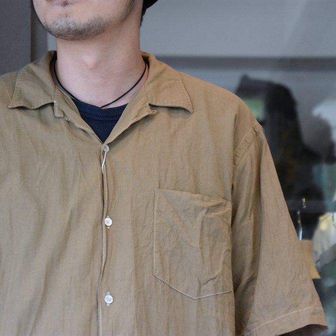 【2020 SS】COMOLI (コモリ) ベタシャンオープンカラーシャツ#R01-02011 -KHAKI-(2)