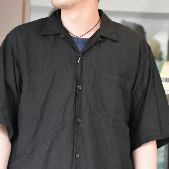 【2020 SS】COMOLI (コモリ) ベタシャンオープンカラーシャツ#R01-02011 -BLACK-(2)
