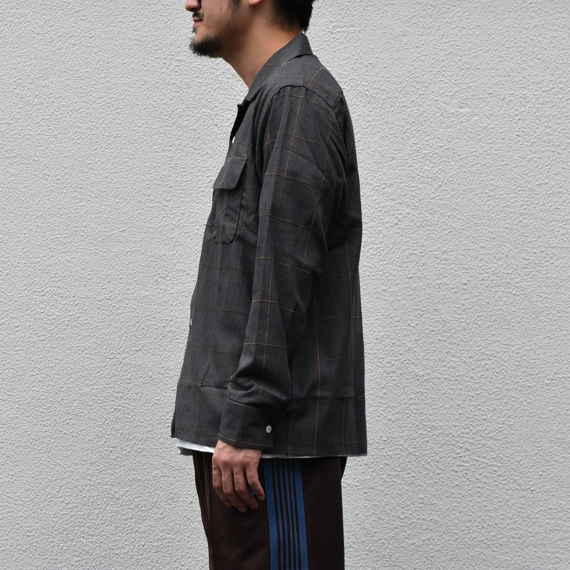 NEEDLES(ニードルス) C.O.B Classic Shirt -C/Pe/R Plaid Twill-GRAY #HM206(2)