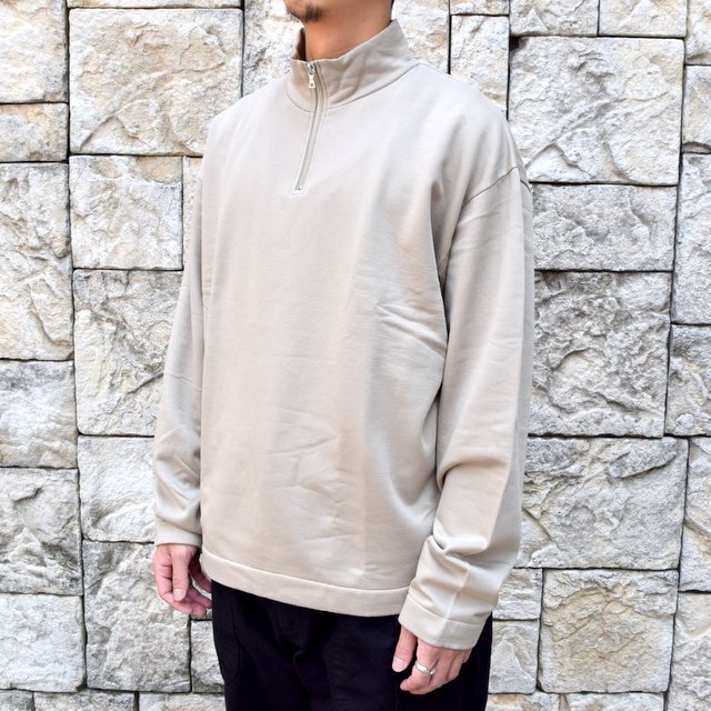 AURALEE(オーラリー)/ ELASTIC HIGH GAUGE SWEAT HALF ZIP P/O -KHAKI GRAY- #A20AP01NU(2)