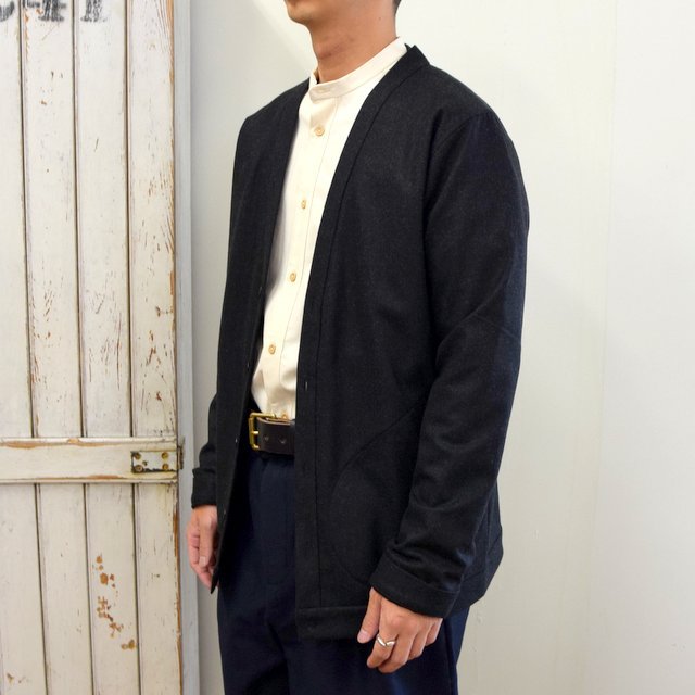 FRANK LEDER(フランクリーダー)/ LIGHT WEIGHT LODEN WOOL CARDIGAN -BLACK- #0127018(2)