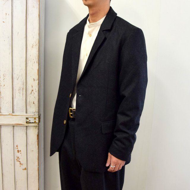 FRANK LEDER(フランクリーダー)/ LIGHT WEIGHT LODEN WOOL 2B JACKET -BLACK- #0122022(2)