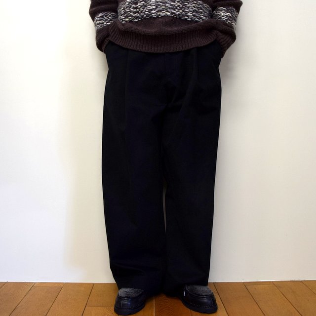 STUDIO NICHOLSON(スタジオニコルソン)/ PEACHED COTTON TWILL-BLACK- #SNM-351(2)