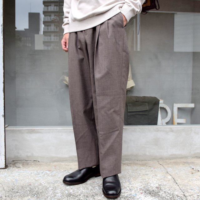 AURALEE(オーラリー)/ BLUEFACED WOOL WIDE SLACKS -TOP BROWN- #A20AP03BH(2)