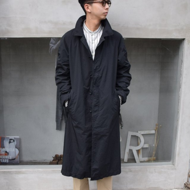 SCYE BASICS(サイベーシック)/ PE/NY 高密度タフタ製品染めバルマカーンコート -BLACK- #5120-73500(2)