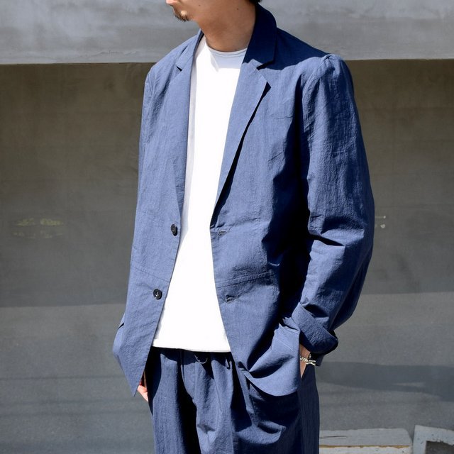 FRANK LEDER(フランクリーダー)/ TRIPLE WASHED THIN COTTON 2B JACKET -NAVY- #0912085-39(2)