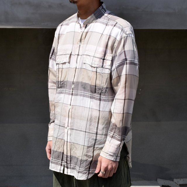 KAPTAIN SUNSHINE (キャプテンサンシャイン)/ STAND COLLAR SAFARI SHIRT -BIG PLAID- #KS21SSH12(2)