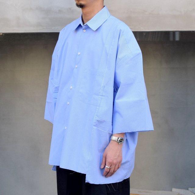 CAMIEL FORTGENS(カミエル フォートゲンス)/ RESEARCH DOUBLE SHIRT SHIRT COTTON -BLUE STRIPE- #11.11.06(2)