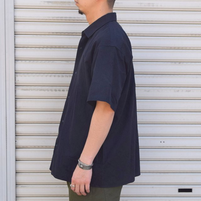 YAECA(ヤエカ) コンフォートシャツ ワイドスクエア S/S #11139NVY(2)