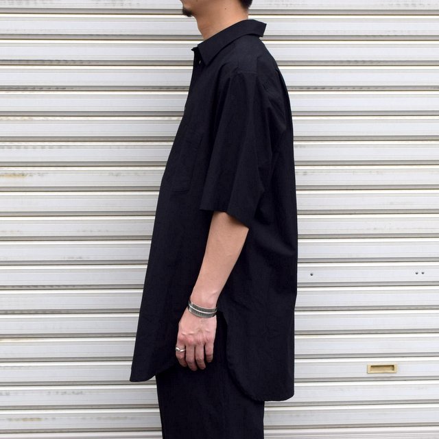 FRANK LEDER(フランクリーダー)/TRIPLE WASHED THIN COTTON S/S SMOCK ‐BLACK- 0917095-99(2)