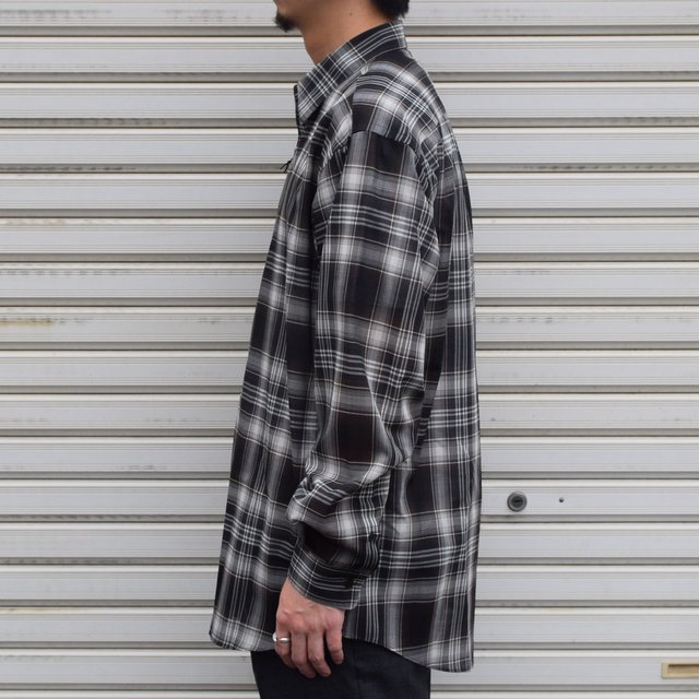 AURALEE(オーラリー)/WOOL RECYCRED POLYESTER CLOTH SHIRT -BLACK CHECK- #A21AS01EM(2)